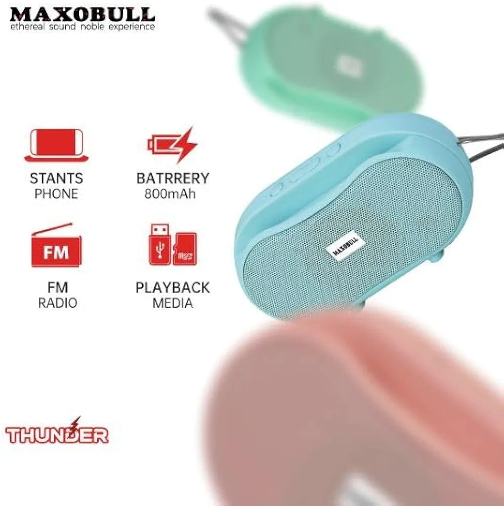 Maxobull Thunder TWS Portable Bluetooth Speaker - 7W Power, Wireless Stereo Sound