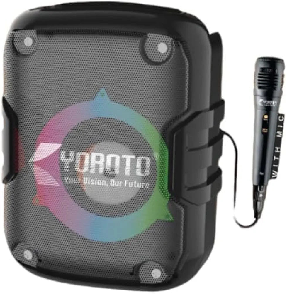 Yoroto YO-J12 Portable Party Speaker with 25W Output, TWS Functionality, and Multi-Color DJ Lights