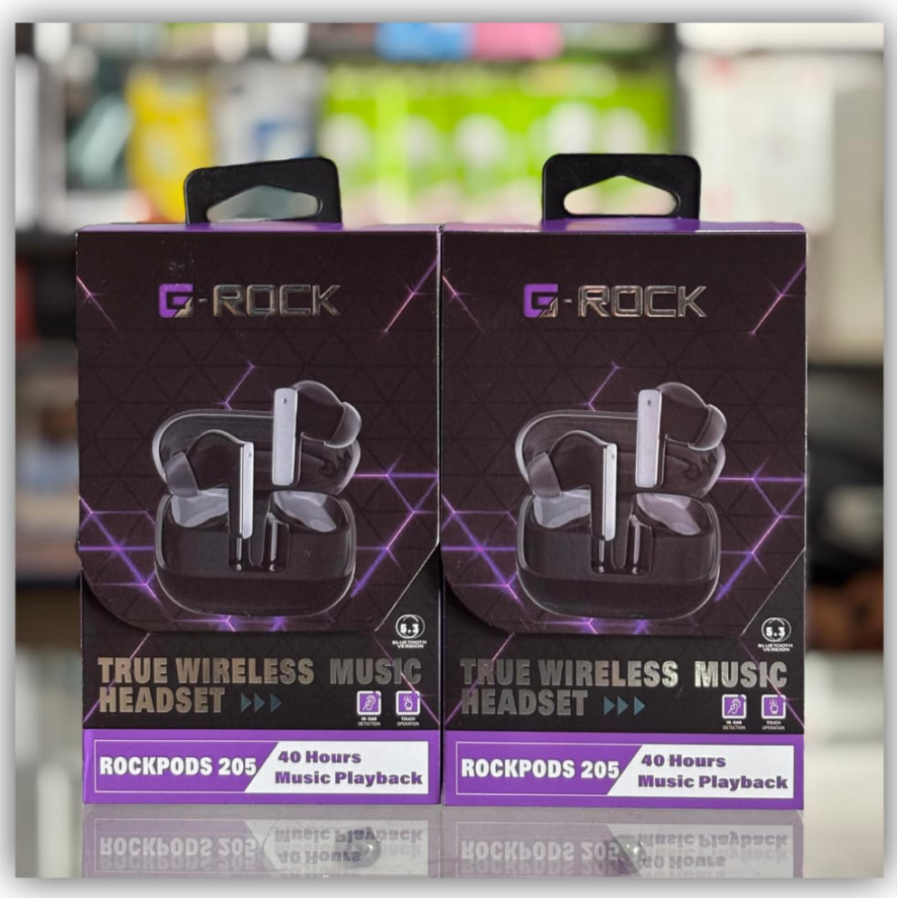 G-Rock Rockpods 205 True Wireless Earbuds - 40 Hours Playback, Stereo Sound Quality