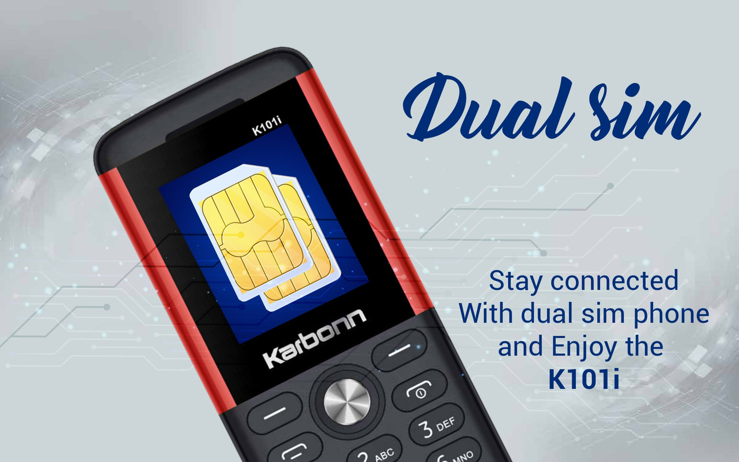 Karbonn K101i Feature Phone with 3.5mm Audio Jack, Type-C USB, and LED Torch