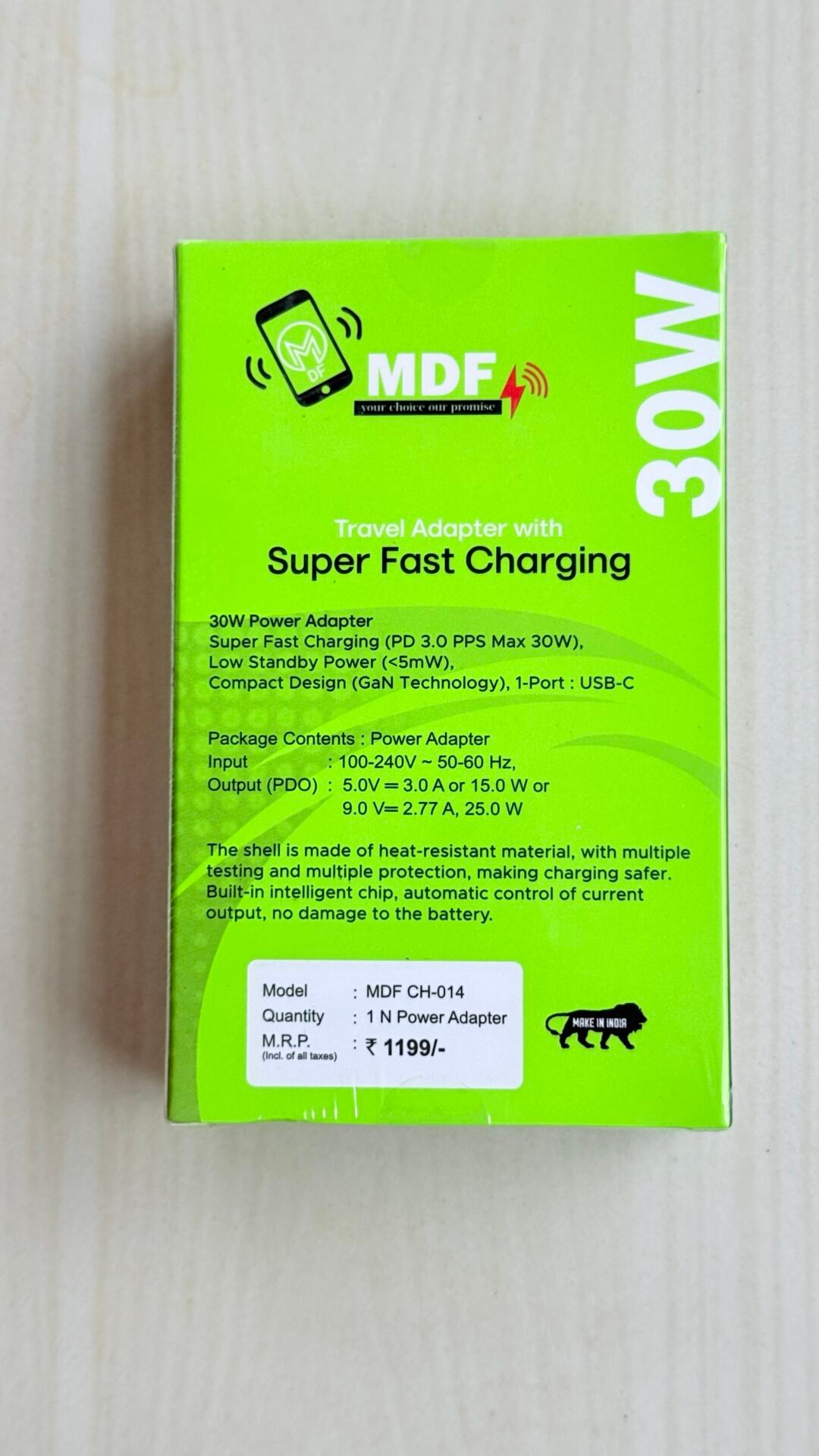 MDF 30W Super Fast Charger | USB-C Travel Adapter - Image 2