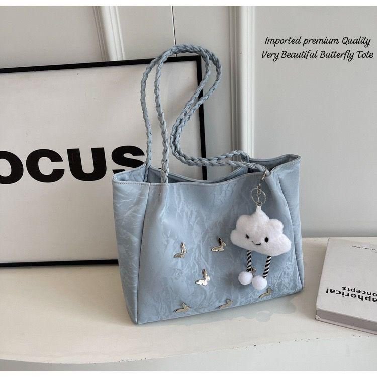 Classy Butterfly Tote Bag for Women – Imported Premium Aesthetic Handbag with Cute Keychain – 4 Stylish Colors