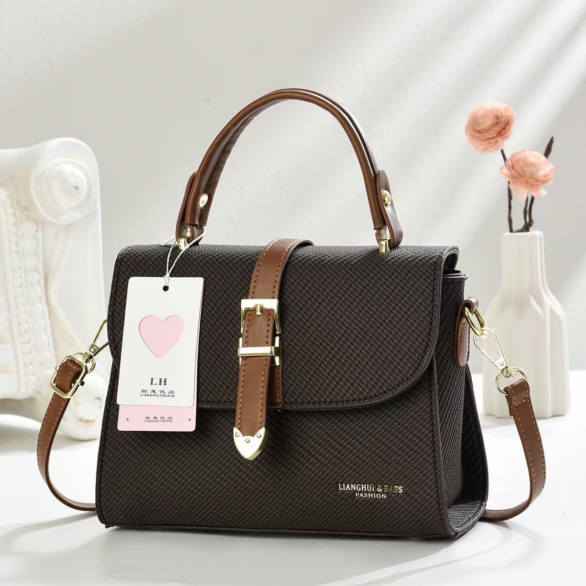 Imported Premium Ladies Handbag & Sling Bag – Big Size, Classy Buckle Design, Spacious & High Quality - Image 2