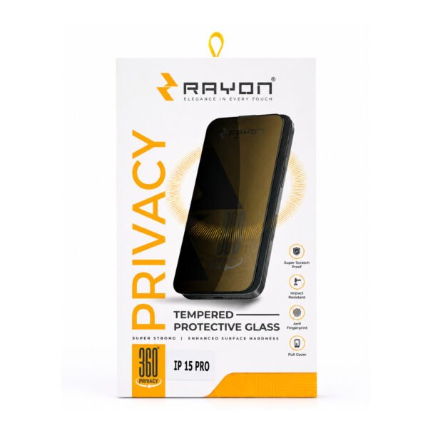 ayon 360° privacy tempered glass for iphone 15 pro / 16