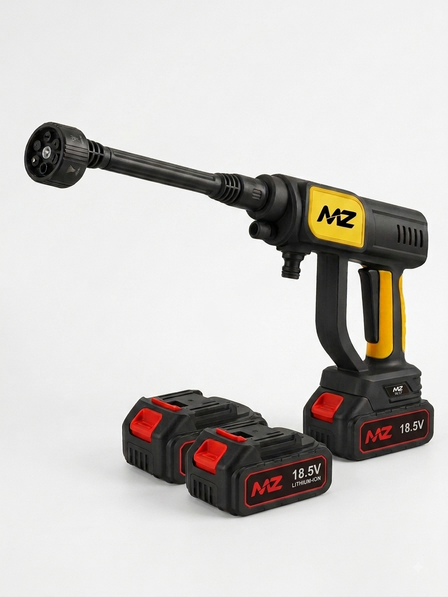 MZ WG05 Portable Cordless Pressure Washer Gun – 18.5V Dual Battery High-Pressure Spray Gun