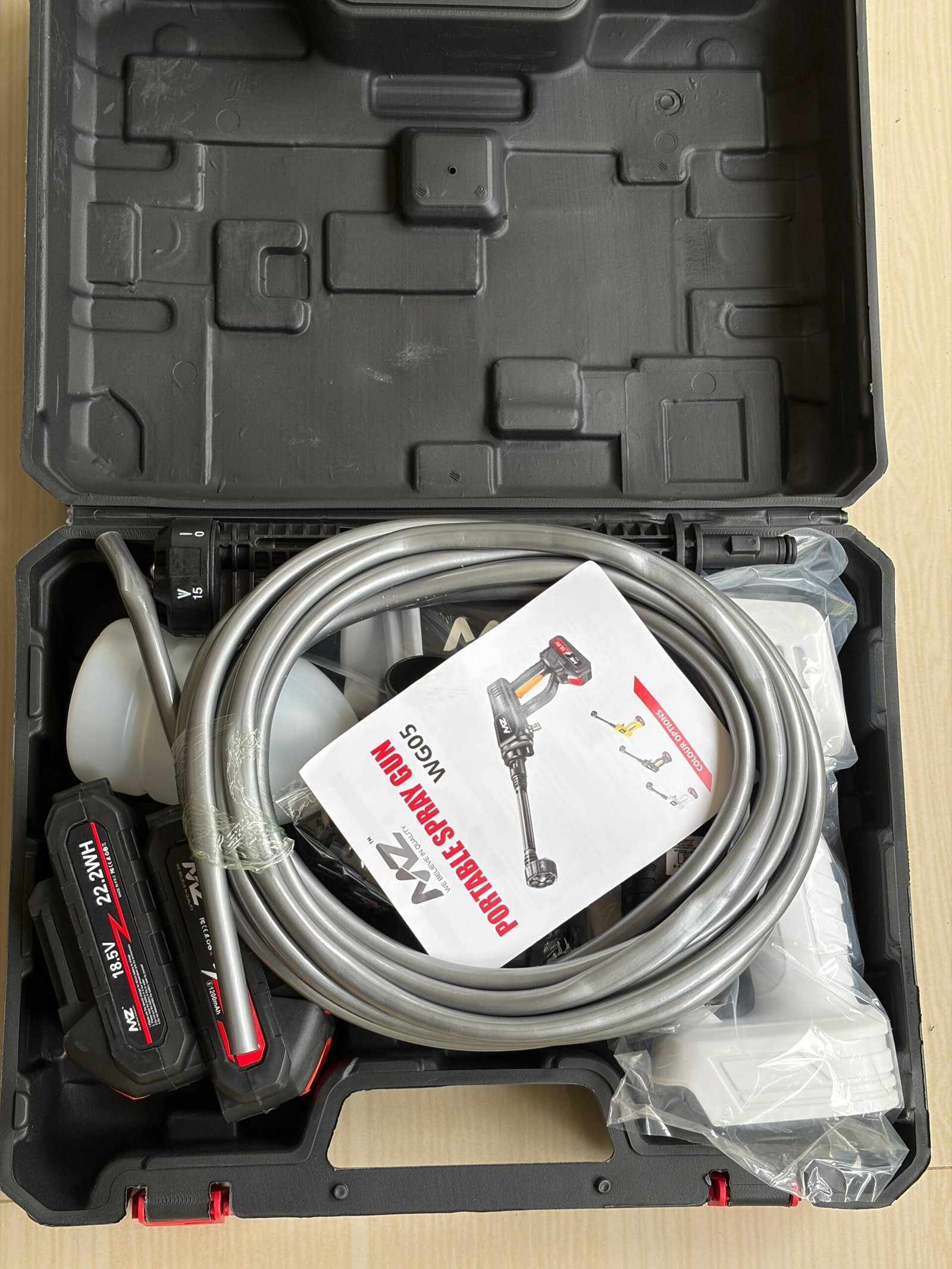 MZ WG05 Portable Cordless Pressure Washer Gun – 18.5V Dual Battery High-Pressure Spray Gun - Image 3