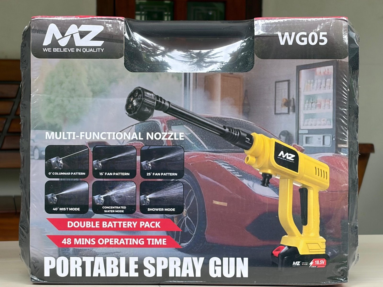 MZ WG05 Portable Cordless Pressure Washer Gun – 18.5V Dual Battery High-Pressure Spray Gun - Image 2
