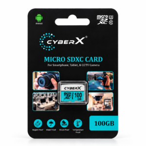CyberX 100GB Micro SDXC Memory Card Class 10 U3 for Smartphone, Tablet & CCTV Camera