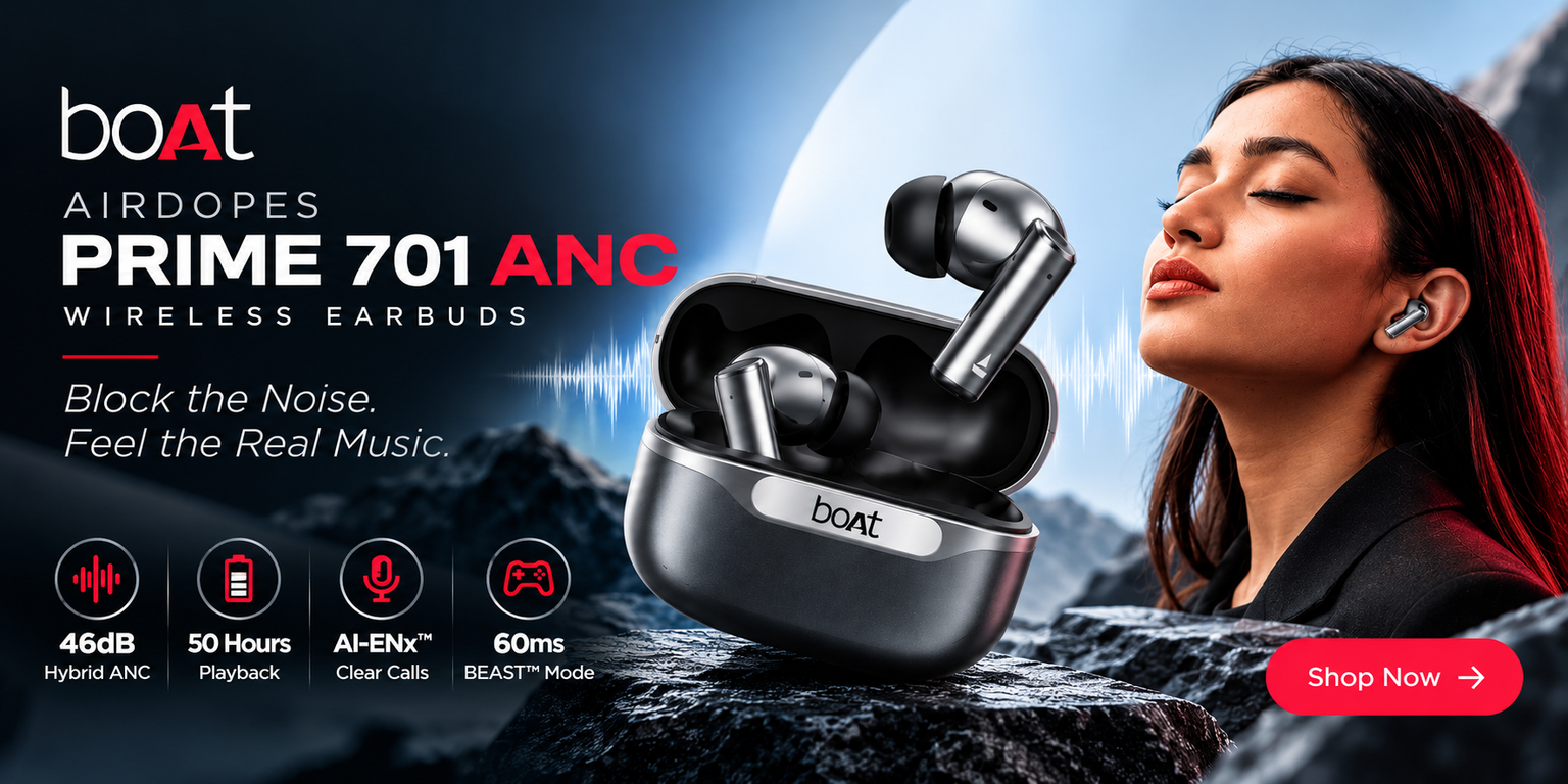 boAt Airdopes Prime 701 ANC Wireless Earbuds